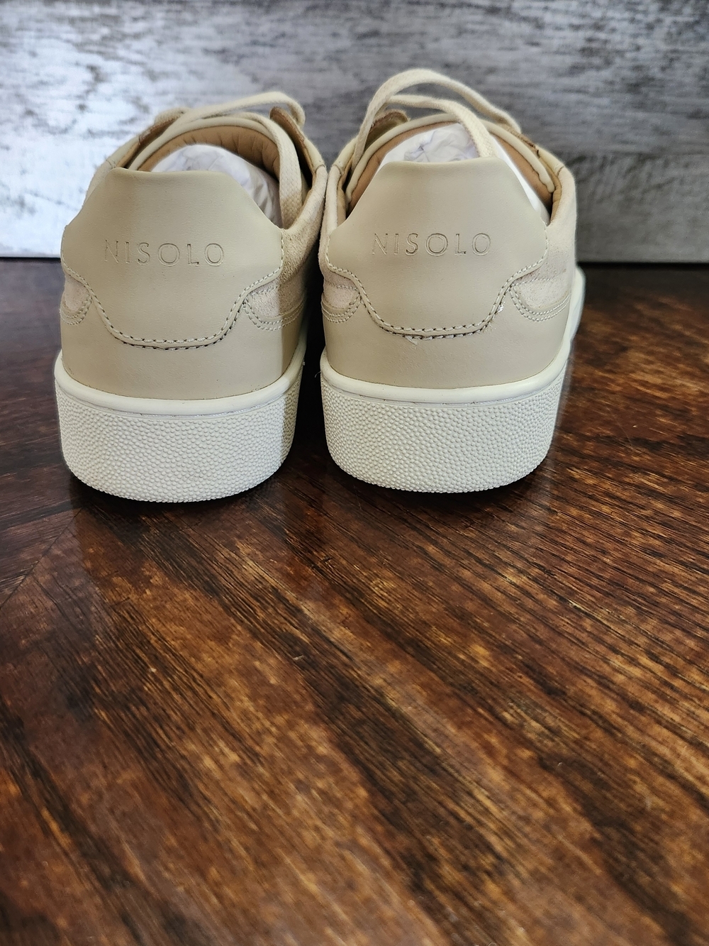 NWT Men's Nisolo Bria Go To Court Sneaker In Bone Color Sz 7 - Picture 4 of 8
